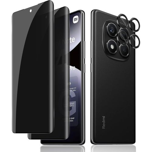 Iawan-Verre Trempé Anti-Espion Pour Xiaomi Redmi Note 14 Pro 4g, 2 Pièces Protection Écran De Confidentialité Et 1 Série Protecteur Caméra Arrière, Dureté 9h Glass Privacy Film Protection D'écran