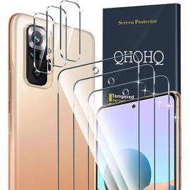 Kal-Pièces Protection Écran Pour Xiaomi Redmi Note 10 Pro/Note 10 Pro Max Avec 3 Pièces Caméra Protection,Verre Trempé Membrane,9h Dureté -Anti-Rayures -Sans Bulles -Facile À Installer