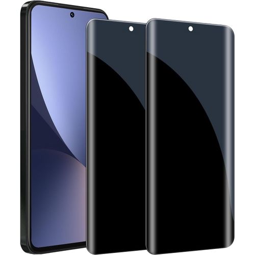 Kal-2 Pièces Verre Trempé Protection D'écran Anti-Espion Pour Xiaomi 12/12x,9h Hd Vitre Protecteur Anti Espion,Couverture Complète Ecran De Protection Privacy