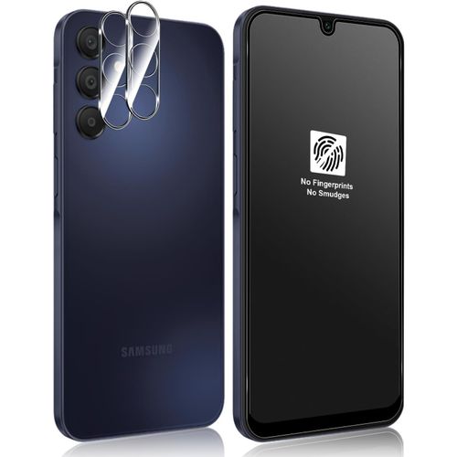 Trahoo-Couverture Complète Verre Trempé Mat Pour Samsung Galaxy A15 5g Et Caméra Arrière Protecteur [2+2 Pièces], Anti-Reflet, Anti-Traces De Doigts, 9h Dureté Matt Protection Écran