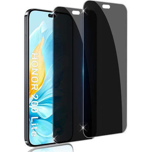 CAUC-Verre Trempé Anti-Espion pour Honor 400 Lite/Honor 200 Lite, 2 Pièces Protection Écran de Confidentialité, Dureté 9H Glass Privacy Film
