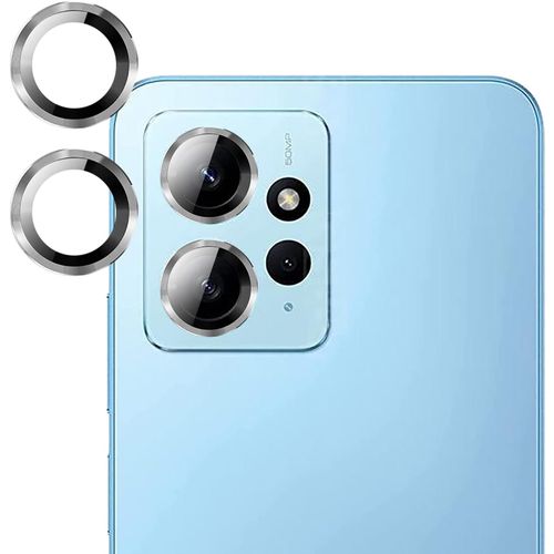 Kal-[Protection Complète Caméra Arrière Protecteur Compatible Avec Xiaomi Redmi Note 12 4g, [Double Protection] Metal + Verre Trempé, Verre Trempé Camera Pour Xiaomi Redmi Note 12 4g - Silver