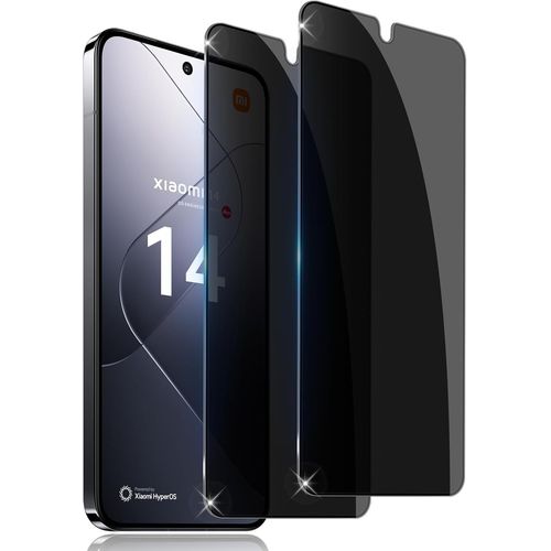 Protecteur D'écran Confidentialité Pour Xiaomi 14 (2 Pièces) - Verre Trempé Anti-Espion 9h 0,33 Mm, Revêtement Oléophobe, Sans Bulles, Haute Sensibilité