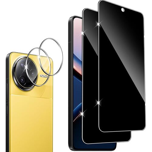 Verre Trempé Anti-Espion Pour Xiaomi Poco F7 Ultra, 2 Pièces Privacy Film Et 2 Pièces Protection Camera, 9H Dureté Hd Anti Rayures Anti-Spy Protection Écran[LOT6194532]