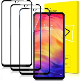 JGD-Lot de 3, Verre Trempé pour Xiaomi Redmi Note 7/7 Pro [Couverture Complète] [Vitre Protecteur 9H Dureté] [Sans Bulles] [Anti-rayures] Film Protection écran