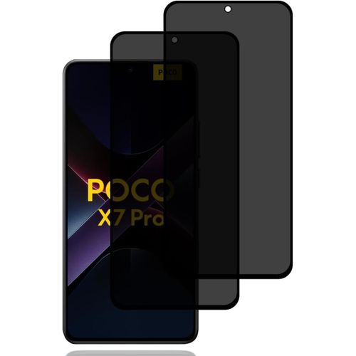 KAL-Verre Trempé Anti-Espion Pour Xiaomi Poco X7 Pro 5G [2 Pièces],Protection D'Écran Anti-Espion,Protecteur D'Écran Confidentialité,9H Dureté,Anti-Rayures,Privacy Protecteur Écran Pour Xiaomi Poco X