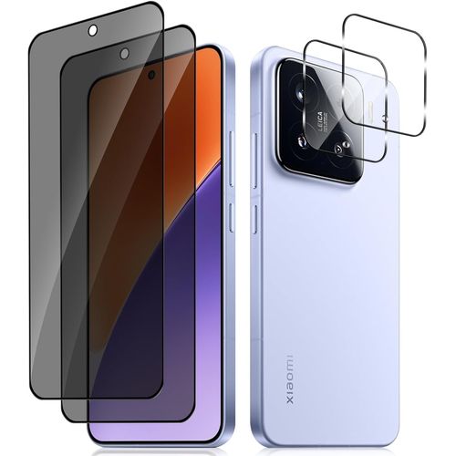 Kal-Privacy Protection Écran Pour Xiaomi 15 5g, [2+2 Pièces] 9h Anti-Espion Verre Trempé Film + Caméra Arrière Protecteur, 9h Dureté, Anti Rayures, Anti-Spy Protection Écran Pour Xiaomi 15 5g