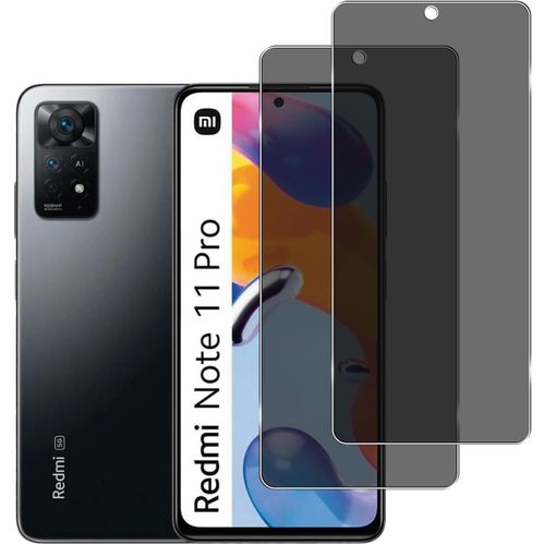 Kal-[2 Pièces] Verre Trempé Anti-Espion Pour Xiaomi Redmi Note 11 Pro,9h Dureté, Anti Rayures,Sans Bulles,Privacy Protection D'écran Compatible Avec Xiaomi Redmi Note 11 Pro