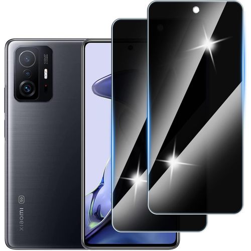 KAL-[2 Pièces] Anti-Espion Verre Trempé Pour Xiaomi 11T, Confidentialité Protecteur D'Écran Verre,Anti Rayures, 9H Dureté,Sans Bulles
