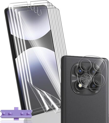 KALANKA-Protection d'écran pour Redmi Note 14 Pro 4G Non-Verre Trempé, 4 Pièces Protection d'écran Film Flexible + 1 Pièces Arrière Caméra Verre Trempé, Haute définition pour Redmi Note 14 Pro 4G