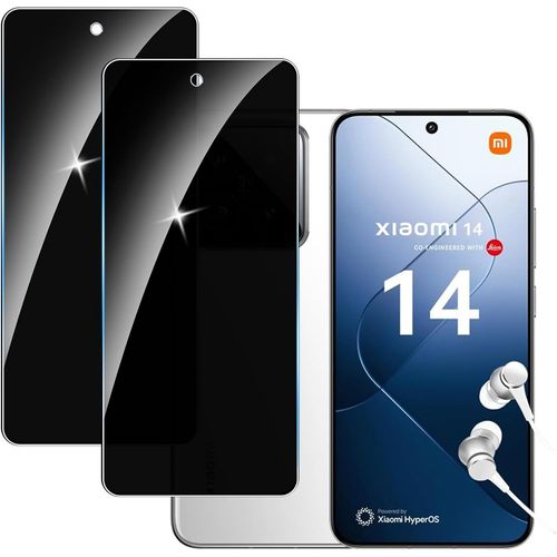 Lot De 2 Verres Trempés Vie Privée Pour Xiaomi 14 - Protection Anti¿Espion 9h, Anti¿Rayures, Anti¿Traces, Pose Facile Sans Bulles