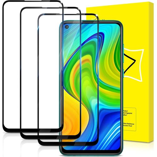 Kal-Lot De 3, Verre Trempé Pour Xiaomi Redmi Note 9 [Couverture Complète] [Vitre Protecteur 9h Dureté] [Sans Bulles] [Anti-Rayures] Film Protection Écran Compatible Avec Xiaomi Redmi Note 9