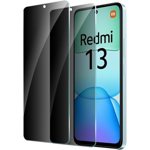 KAL-2 Pièces Protection Écran Verre Trempé Pour Xiaomi Redmi 13 4G/5G Und Xiaomi Poco M6 4G Anti-Espion Vitre Protection Film Dureté 9H Glass, Sans Bulles, Anti Rayures
