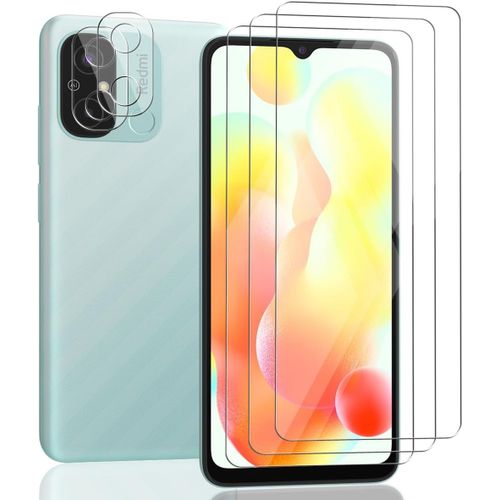 Verre Trempé Pour Xiaomi Redmi 12c, Xiaomi Redmi 12c Protection D'écran 3 Pièces Et Xiaomi Redmi 12c Verre Trempé D'objectif Protecteur 2 Pièces. Anti-Rayures, Hd Pour Xiaomi Redmi 12c