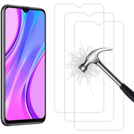 3 Pièces Protection Écran Pour Xiaomi Redmi 9/ Redmi 9a/ Redmi 9c Verre Trempé Hd Full Coverage Premium Film, 9h Dureté, Sans Bulles, Anti-Rayures, Ultra Clair Protection Ecran