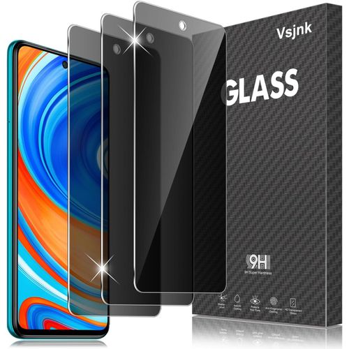 Kal-Verre Trempé Compatible Avec Xiaomi Redmi Note 9 Pro/Note 9 Pro Max/Note 9s Anti-Espion Protection D'écran, 3 Pièces Protector Hd Vitre 9h Dureté Glass Sans Bulles Anti-Rayures