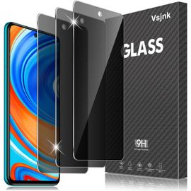 KAL-Verre Trempé Compatible Avec Xiaomi Redmi Note 9 Pro/Note 9 Pro Max/Note 9S Anti-Espion Protection D'Écran, 3 Pièces Protector Hd Vitre 9H Dureté Glass Sans Bulles Anti-Rayures