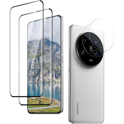Verre Trempé Full Cover Pour Xiaomi 14 Ultra ¿ Dureté 9h, Anti-Rayures, Sans Bulles, Sensible Au Toucher, Pack 2 Écrans + 2 Protections Caméra