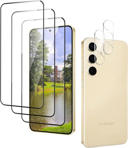 Verre Tremp¿¿ pour Samsung Galaxy S24 Plus 3+2 Pi¿¿ces Plein ¿¿cran Film Protection