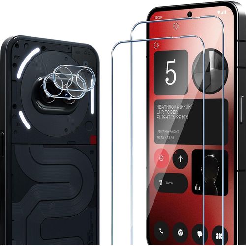 Compatible Avec Nothing Phone 2a/2a Plus/2a+ Verre Trempé, 2 Pièces Protection Écran + 2 Pcs Caméra Arrière Protecteur, 9h Dureté Sans Bulles Anti-Huile/Anti-Rayures Hd Film Protection Décran
