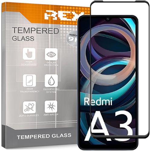 KAL-Verre Trempé 3D Pour Xiaomi Redmi A3, Noir, Protecteur D'Écran Qualité Supérieure, Protection Complète, 3D, 4D, 5D
