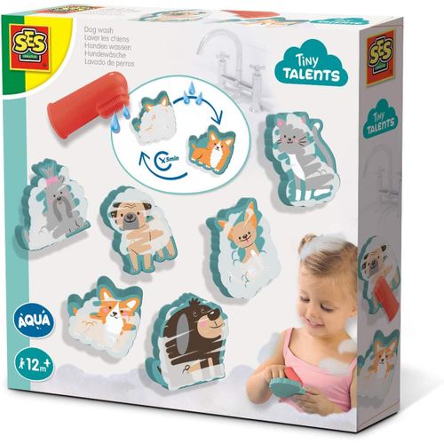 SANSH-| Jouet De Bain Chiens à Laver | Bébés Dès 12 Mois | Animaux Magiques Mousse Lavables | Activité Sensorielle Bain | Jouet Éducatif Hygiène | Idée Cadeau Bébé Fille Garçon