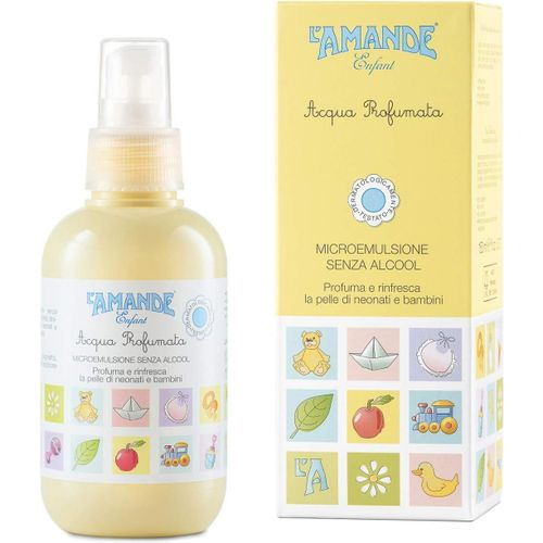 Sansh-L'amande - Eau Nettoyante Bébé Enfant Spray, Parfum Bebe Corps Hydratant Apaisant Sans Alcool, Lotion Tonique Visage Corps Bébés Et Enfants Rafraîchissante Peau Sensible Made In Italy - Enfant, 