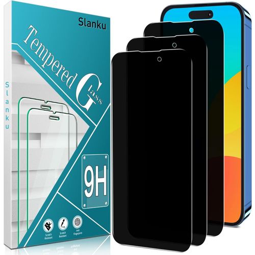 Ersan-3 Pièces Anti-Espion Verre Trempé Pour Iphone 14 Pro Max, Dureté 9h, Pas De Bulles, Facile À Installer, Résistance Aux Rayures
