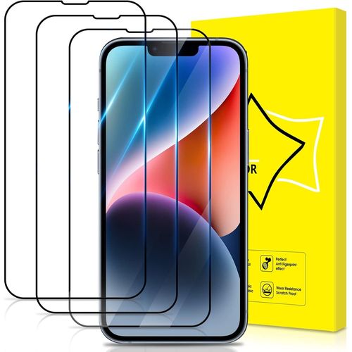 KAL-Lot De 3, Verre Trempé Pour Iphone 14/Iphone 13/Iphone 13 Pro [Couverture Complète] [Vitre Protecteur 9H Dureté] [Sans Bulles] [Anti-Rayures] Film Protection Écran (6.1 Pouces)