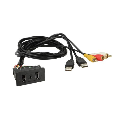 Rallonge Usb Rca Vers 2xusb 1x Jack Femelle 3.5mm