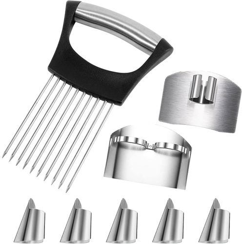 Coupe Oignon 1 Coupe-Légumes 2 Protège-Doigts Anti-Coupure 5 Protège-Doigts Pour Couper Les Oignons,Les Pommes De Terre,Les Pommes Et Autres Aliments.