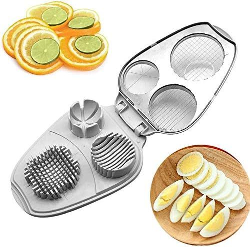 3 in 1 Stainless Steel Egg Slicer Mushroom Slicer Clean Precise Cut Egg Cutter Kitchen Tool