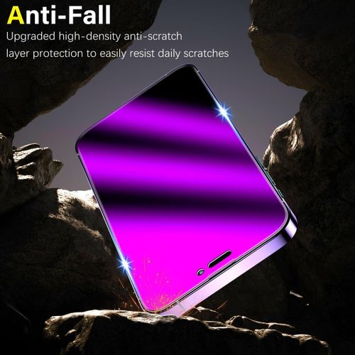 2 Pièces Verre Trempé Violet Anti Espion Pour Iphone 14 Pro. Film Protection Écran Confidentialité. Violet Coloré. Anti Reflet. Sans Bulles. Dureté 9h. Anti Rayures