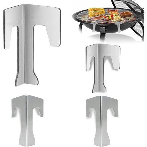 PATB-Lot de 4 entretoises universelles en acier inoxydable pour braseros, braseros et barbecues sphériques. Accessoires de plaque de cuisson