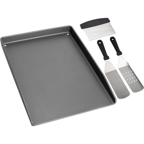 LETNERNY-Plancha En Fonte 40 X 30 Cm Avec Spatule Pour Barbecue, Universel Pour Enders, Weber, Landmann Et Barbecue Au Charbon De Bois