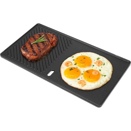 13191 Plaque de cuisson pour barbecue 43,5 cm x 23,5 cm 1 paquet pour 2 brûleurs Landmann EMAILLEE Triton, plaque de cuisson en fonte pour plaque de cuisson pour barbecue à gaz, 2 utilisations