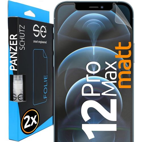 Kal-2x Se® Film De Protection 3d Antireflet Pour Apple Iphone 12 Pro Max, Auto-Réparateur, Compatible Empreinte & Faceid, Installation Sans Bulles, Résistant Aux Chocs Et Rayures, Fabriqué En Allemag