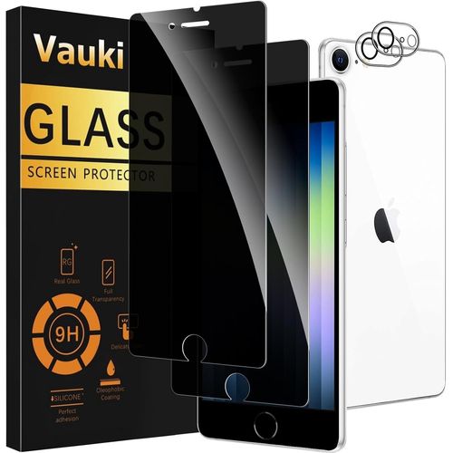 Kal-Verre Trempé Anti Espion Pour Iphone 8/Iphone Se 2020/Iphone 7/Se 2022 Avec Caméra Arrière Protecteur 2+2 Pièces,Anti-Espion Film Protection D'écran,Dureté 9h Privacy Anti-Spy Vitre,Anti-Rayures