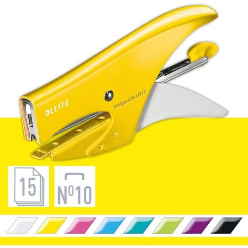 Leitz Pince Agrafeuse Métal Wow Pour Agrafes N°10 Jaune