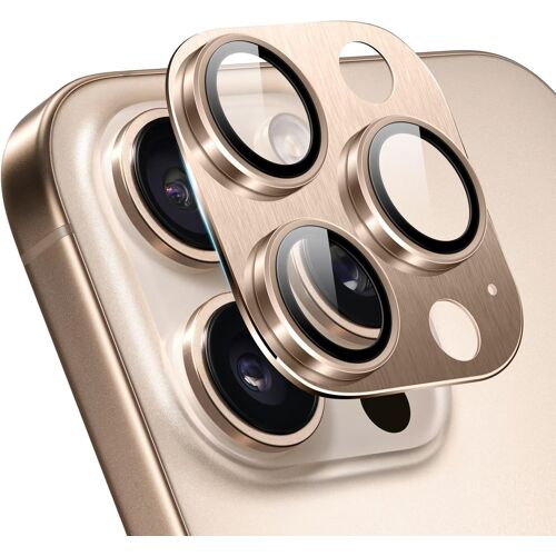 Cam¿¿ra Arri¿¿re Protecteur Compatible avec iPhone 16 Pro/16 Pro Max, Alliage D'aluminium Cam¿¿ra Lentille Coque HD Verre Tremp¿¿ Protection Cam¿¿ra Lentille pour iPhone 16 Pro/16 Pro Max - Brun