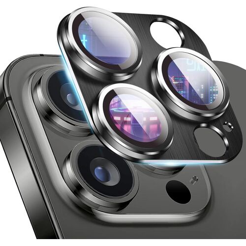 Cam¿¿ra Arri¿¿re Protecteur Compatible avec iPhone 15 Pro/15 Pro Max, Alliage D'aluminium Cam¿¿ra Lentille Coque HD Verre Tremp¿¿ Protection Cam¿¿ra Lentille pour iPhone 15 Pro/15 Pro Max - Noir