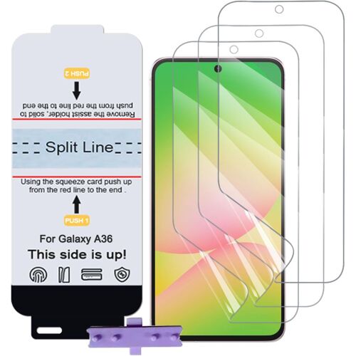 KAL-3 Pièces Protection Écran Téléphone Pour Samsung Galaxy A36, Tpu Film Hydrogel Flexible Transparent Hd, Protecteur Écran Smartphone, Sans Bulles (Pas De Verre Trempé)