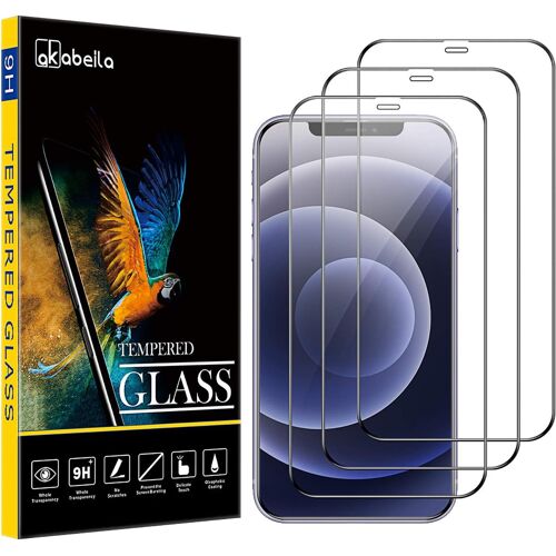 KAL-Verre Trempé Compatible Pour Iphone 12 Mini Pièces Film Protection Écran Per Iphone 12 Mini Full Couverture Complète Hd Sans Bulles 9H Dureté Verre Trempé Écran Protecteur Vitre, Noir
