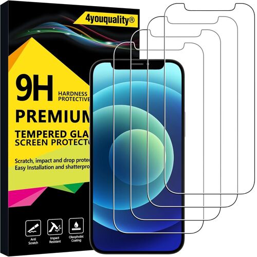 KAL-Lot De 4 Films Protecteurs D'Écran Pour Iphone 12 Mini (5,4""), Film En Verre Trempé, Lifetimesupport Anti-Rayures Anti-Éclats