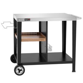 Desserte Extérieure Pour Plancha Royal Gourmet - Chariot Pour Barbecue Avec Dessus De Table En Acier Inox 85 X 50cm - Style Vintage Industriel