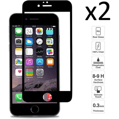 KAL-Lot De 2 Films De Protection D'Écran 3D En Verre Trempé Pour Iphone 6 Et 6S, Sans Bulles, Écran Intégral, Dureté 9H, Résistant Aux Rayures