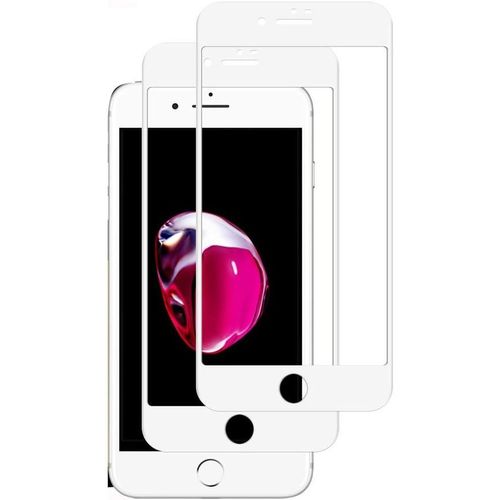 KAL-Lot De 2 Films De Protection D'Écran En Verre Trempé Pour Iphone 6/6S, Sans Bulles, Écran Intégral, Dureté 9H, Anti-Rayures Blanc