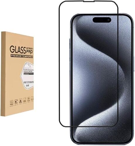 KAL-Film De Protection D'Écran En Verre Trempé Pour Iphone 15 Pro, Verre Trempé, Cadre D'Alignement, Résistant Aux Rayures, Uniquement Pour La Zone D'Affichage