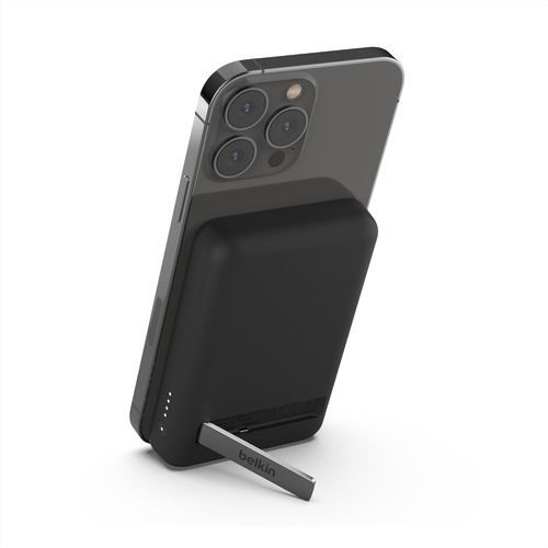 Batterie Externe Sans Fil Magnétique 5000mah,Chargeur Portable Compatible Magsafe Et Charge Pass-Through,Sortie 7,5w,Entrée 10w Et Béquille,Compatible Avec Les Iphone 15,14,13,12,Noir