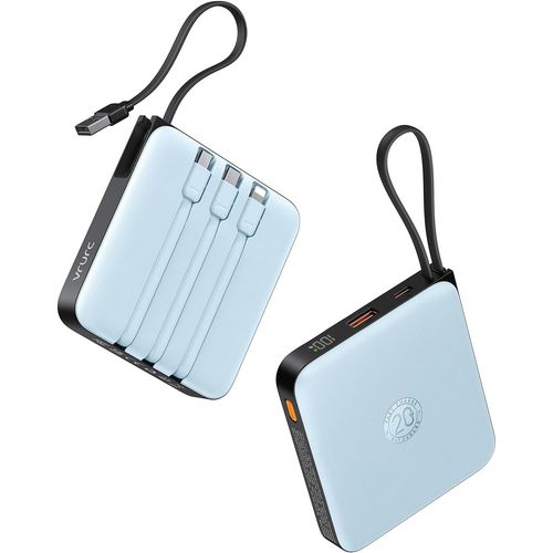 Batterie Externe 20000mah Avec 4 Câbles Intégrés Mini Power Bank Usb C 22.5w Charge Rapide Batterie Portable Avec Affichage Led Pour Iphone Huawei Xiaomi